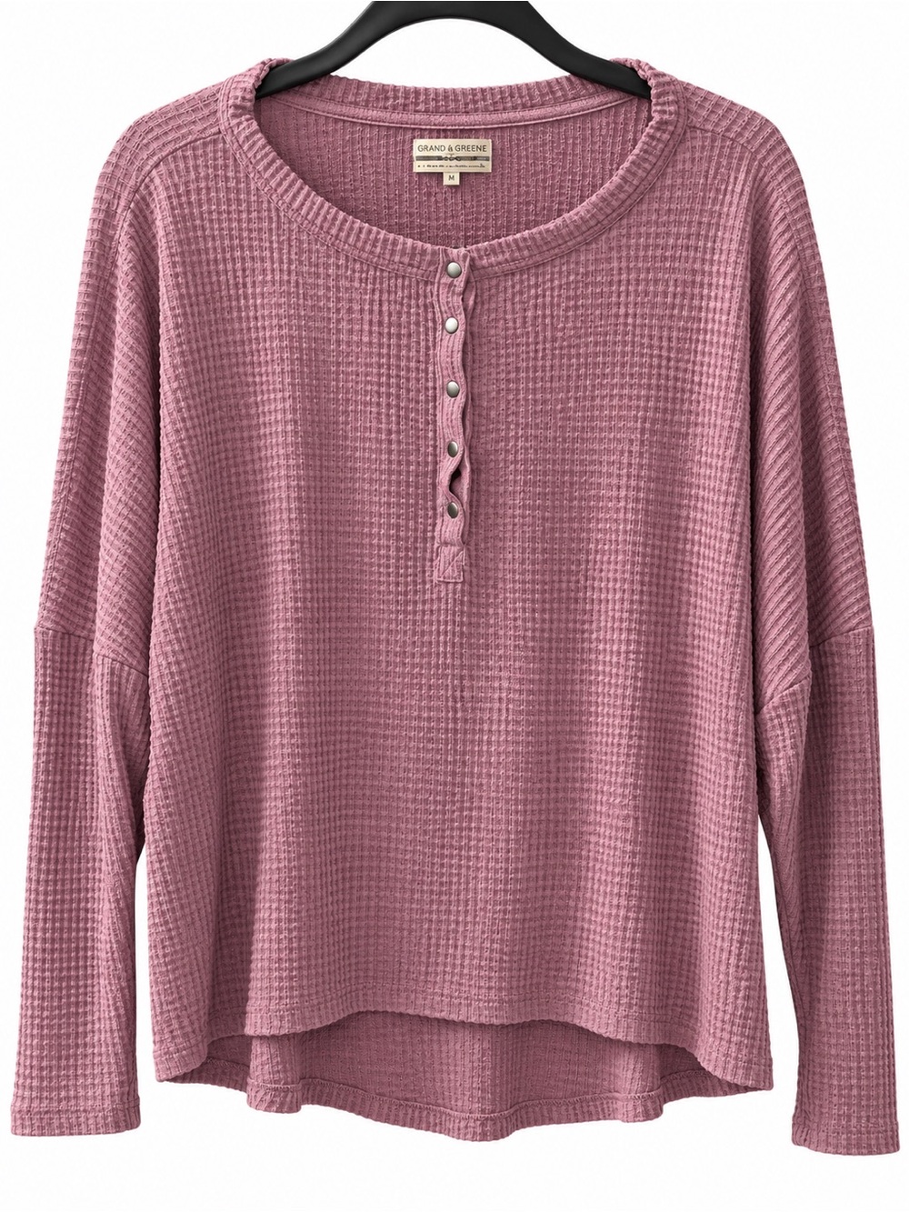 Urban Outfitters Mauve Waffle Knit Oversized Henley Top – Size Large